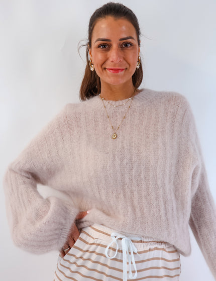 ★ Premium Kidmohair Pullover mit Ballonärmeln Stone