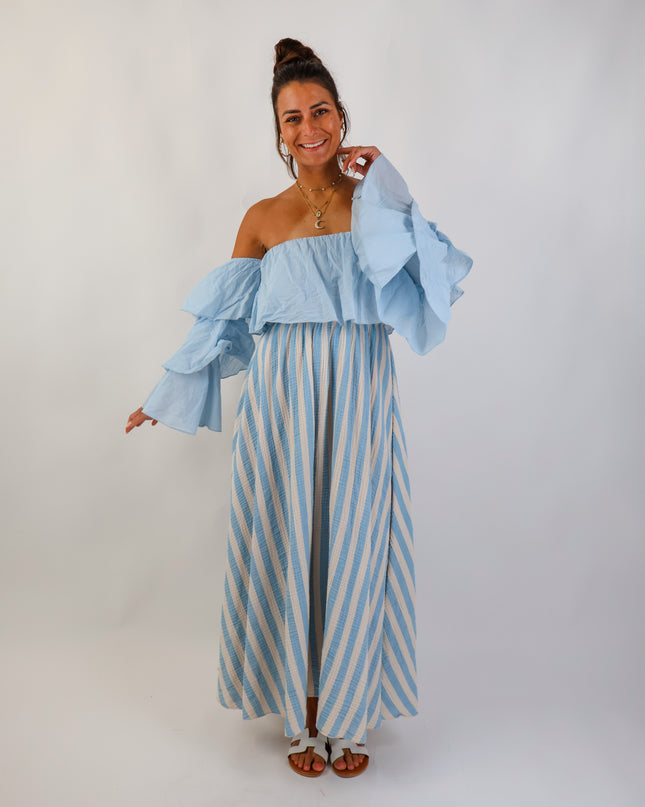 Flared Offshoulder Top Sky