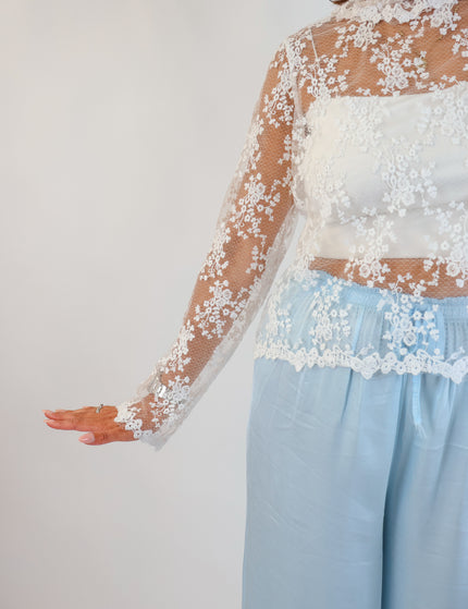 Spitzenbluse Weiß