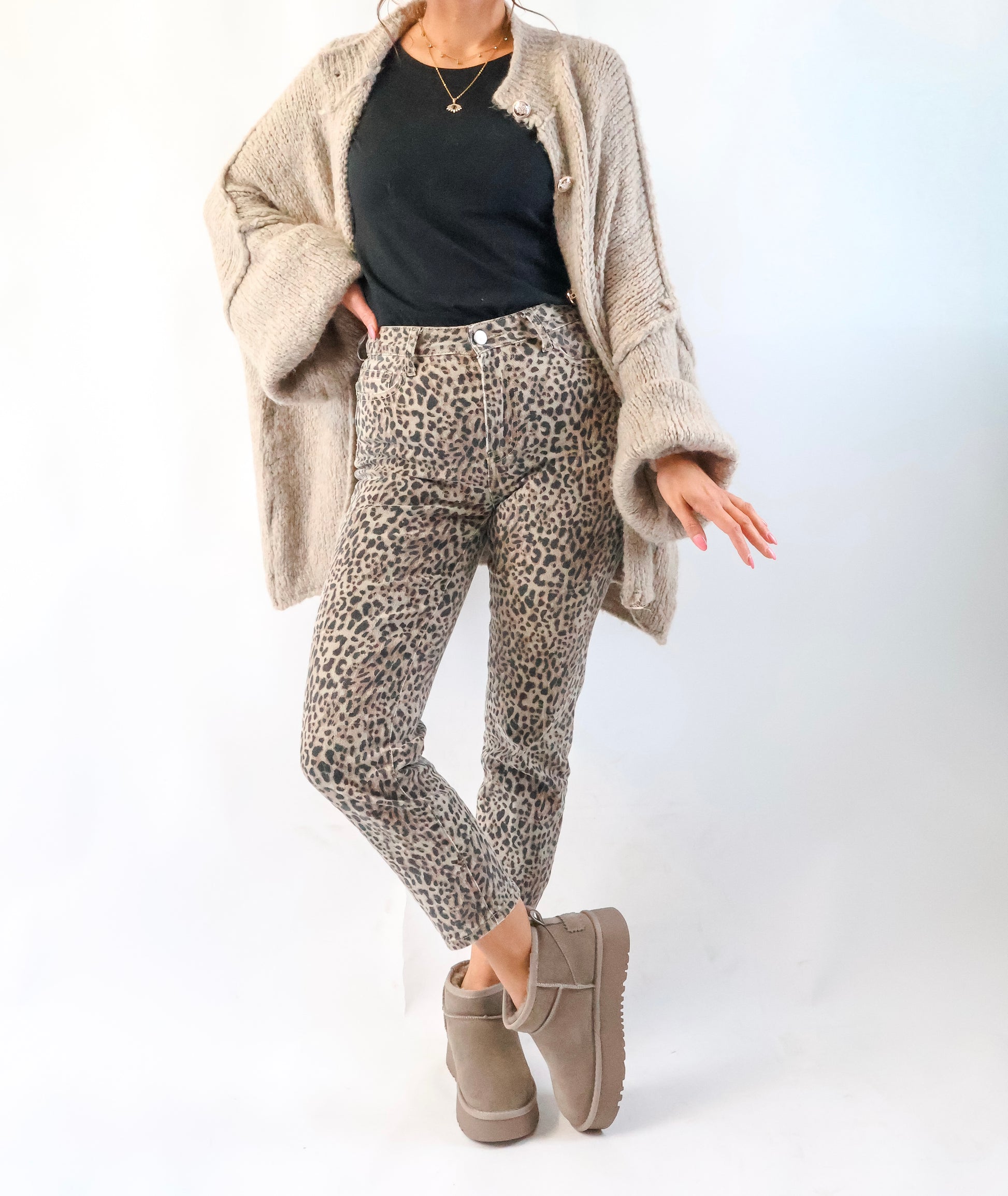 Bobi Boot Taupe Mini - Echtes Leder