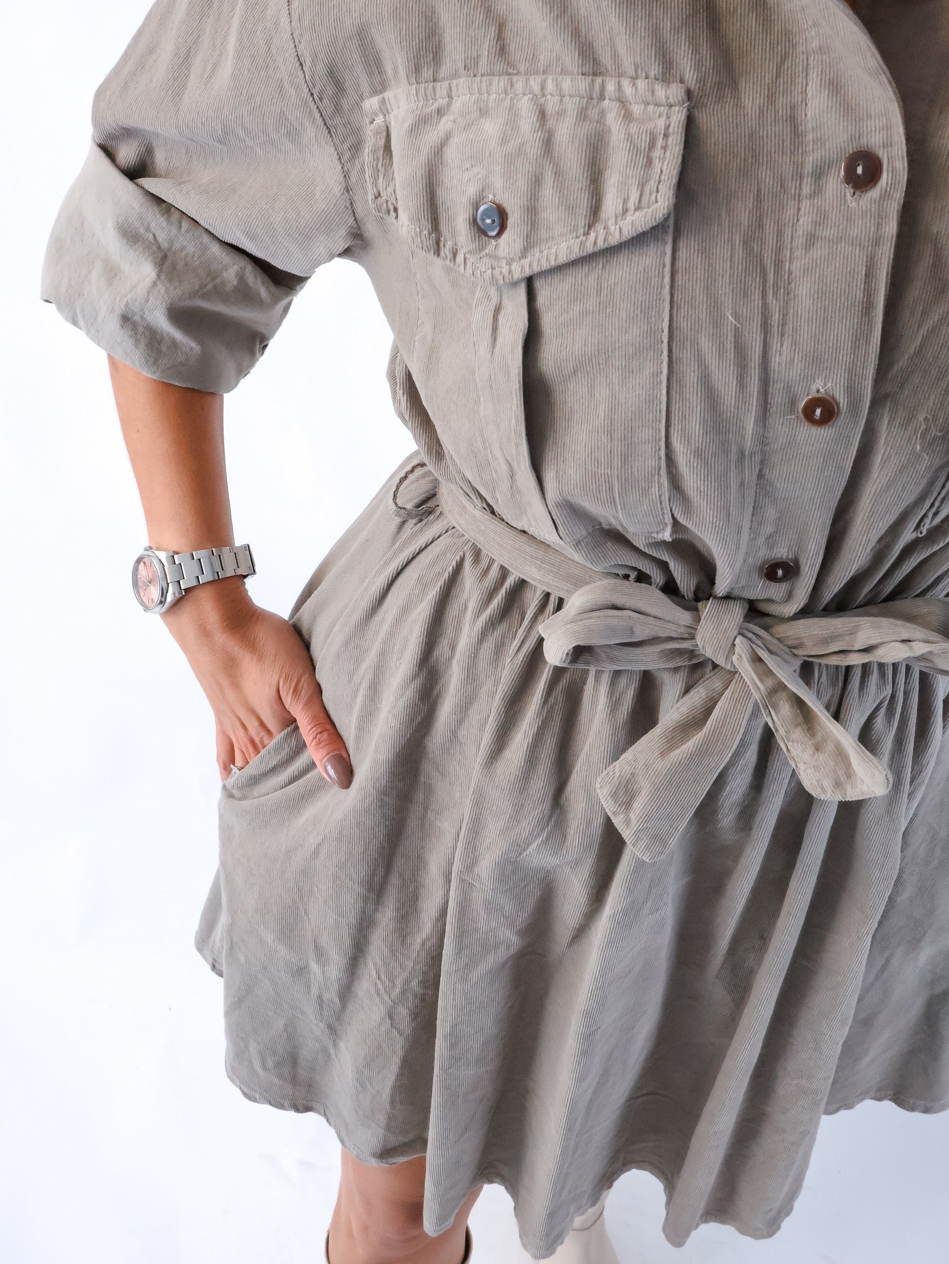 Kord Kleid Taupe