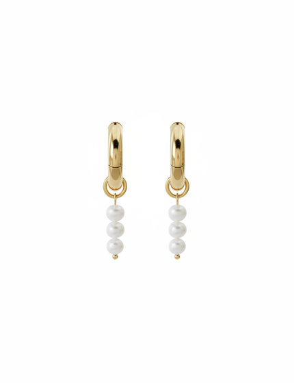Long Pearl Hoops Ohrringe