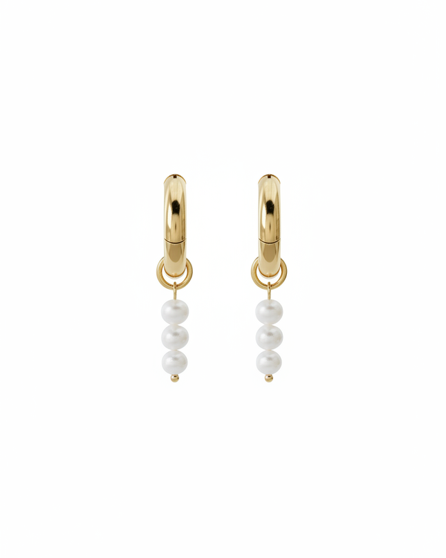Long Pearl Hoops Ohrringe