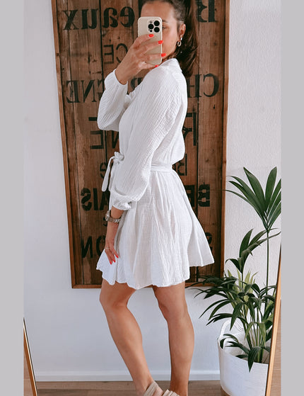 Sandy Musselin Kleid Weiß