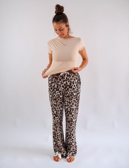 Basic Shirt mit asymmetrischem Ausschnitt Beige