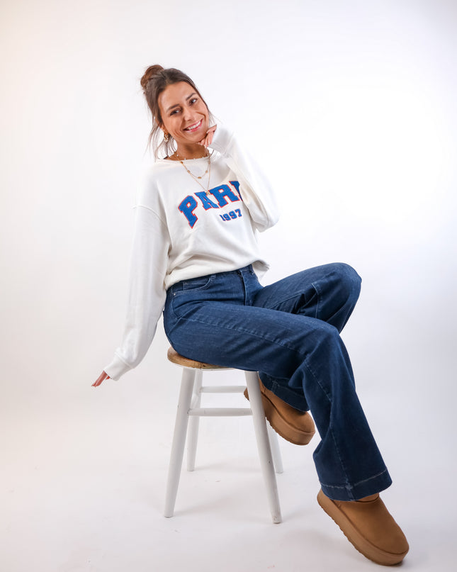 Smith&Soul Relaxed College Sweatshirt Offwhite
