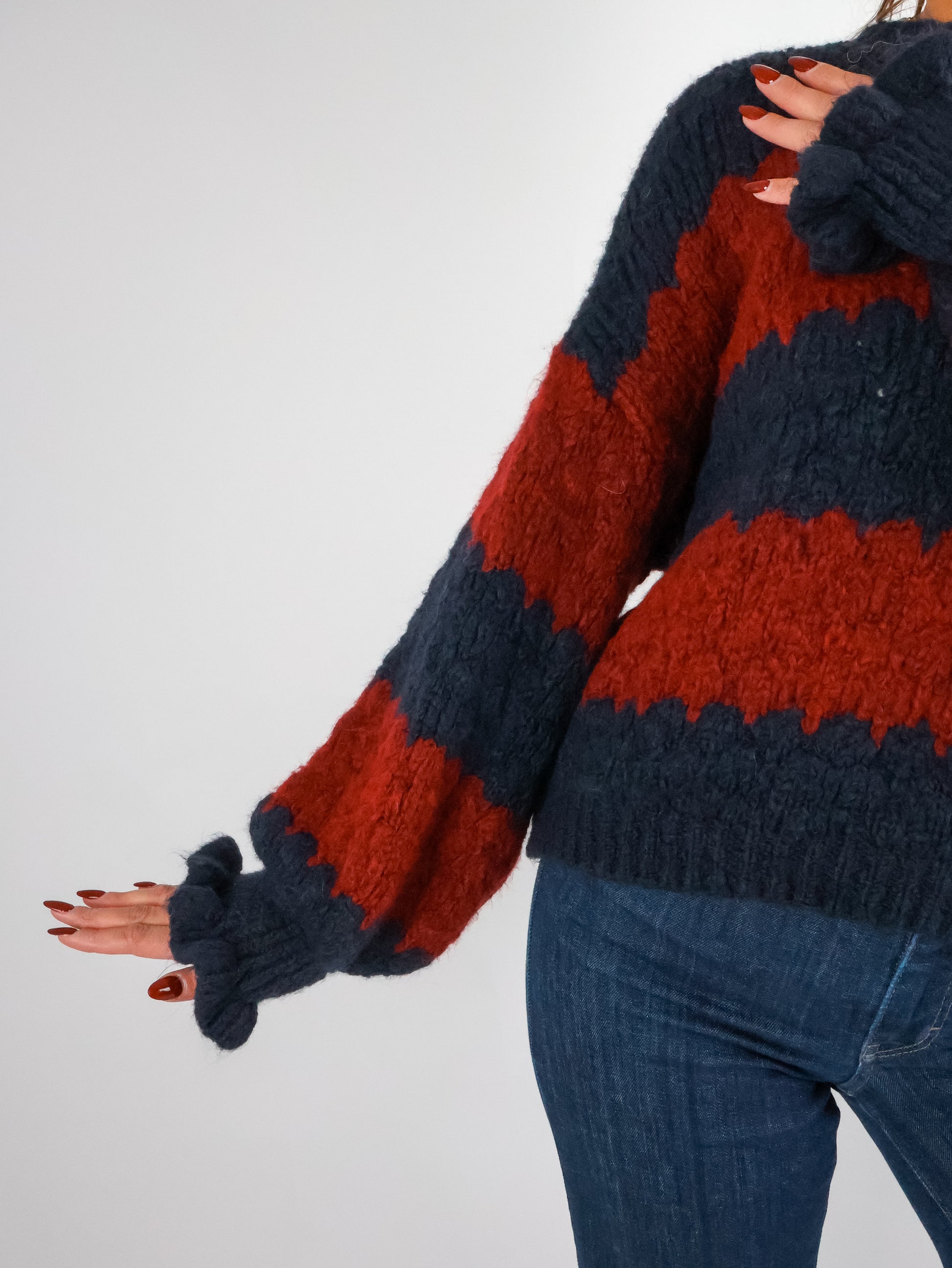 Silvi Pullover Bordeaux-Blau