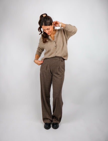 Smith&Soul Herringbone Interlock Pants Dark Choc