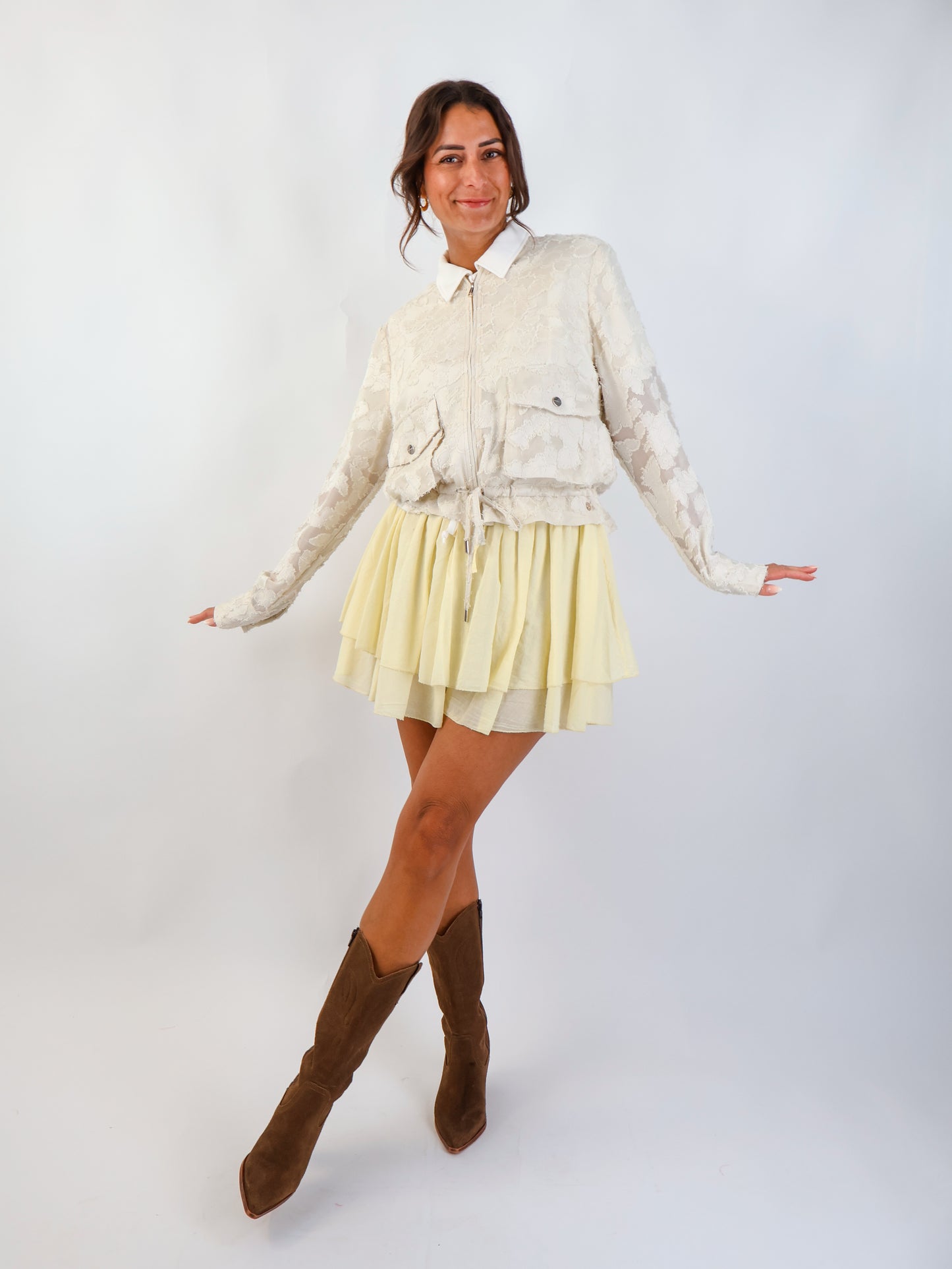 Flared Skirt Butter Yellow