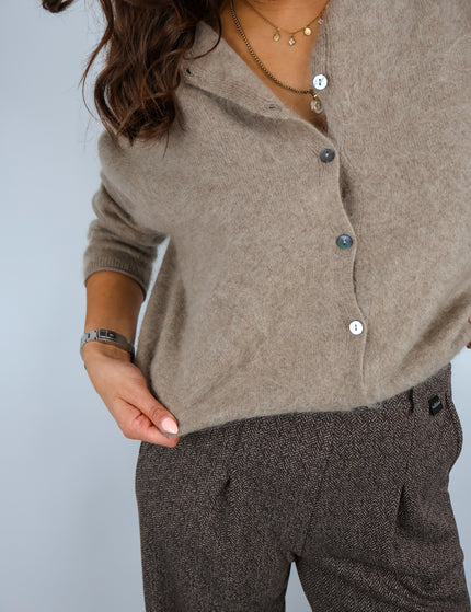 Cashmere Strickjacke Beige