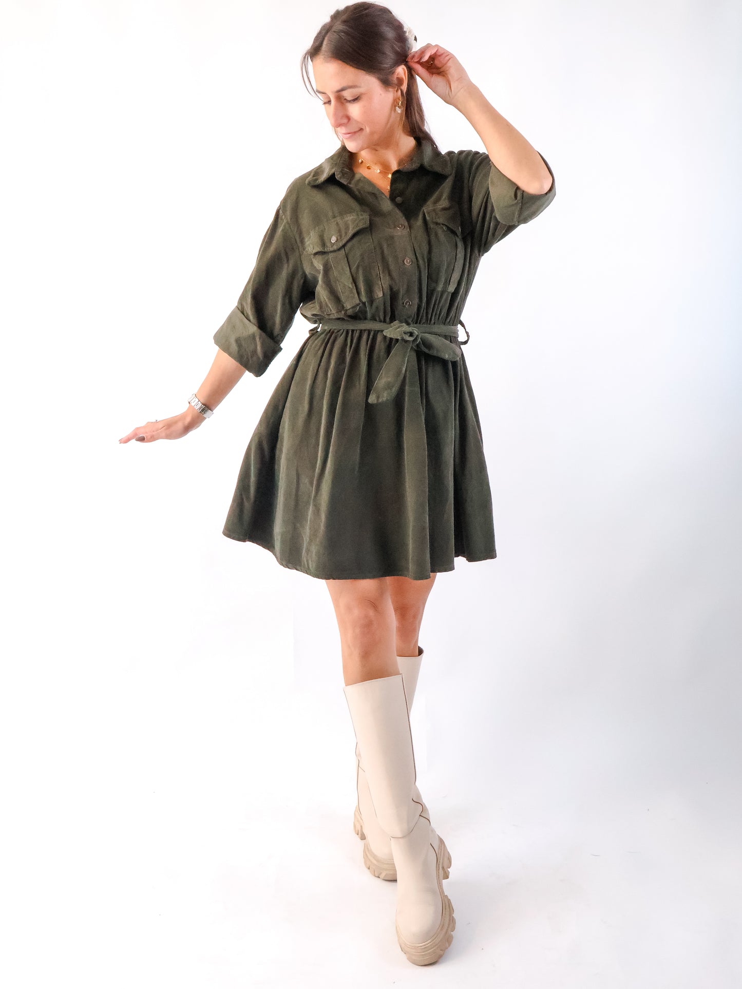 Kord Kleid Taupe