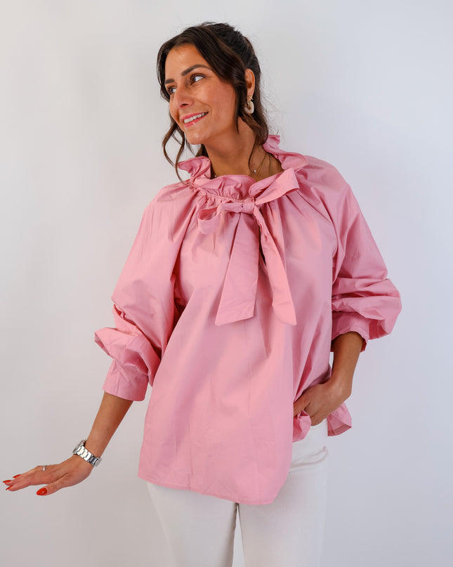 Bow Bluse Rosa