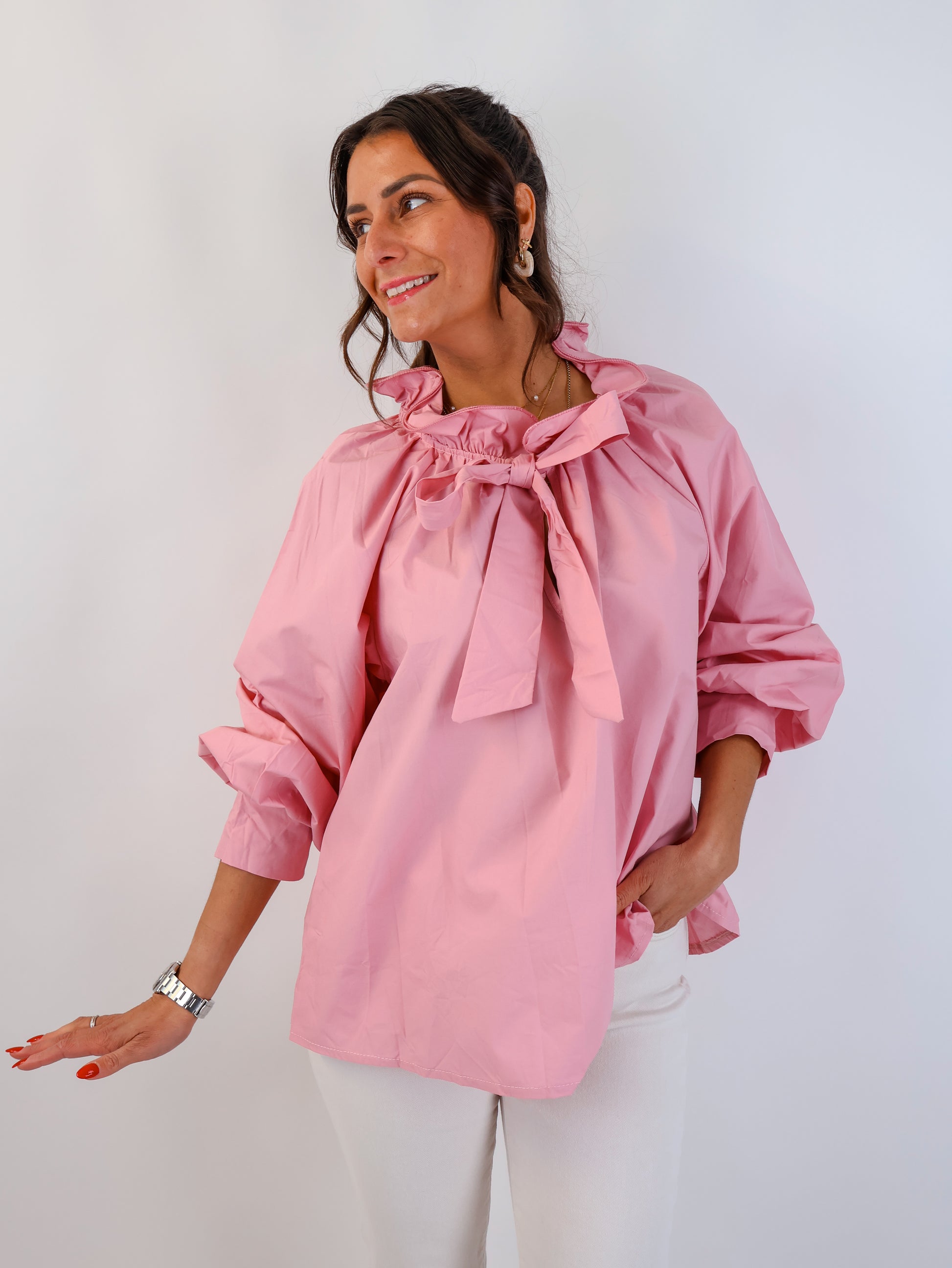Bow Bluse Rosa