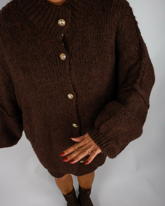 Oversize Cozy Cardigan Dark Choc