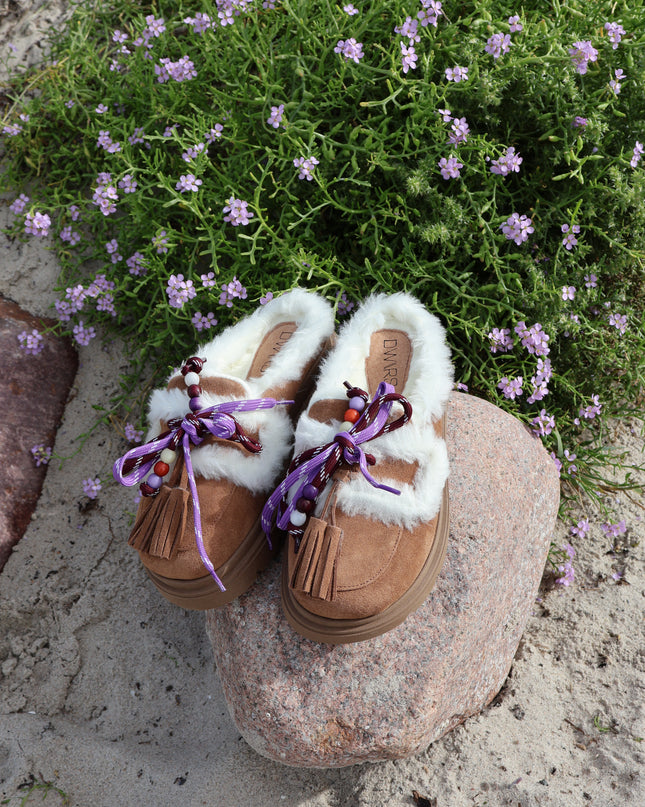 DWRS NOVA suede - Loafers | Cognac / Off white