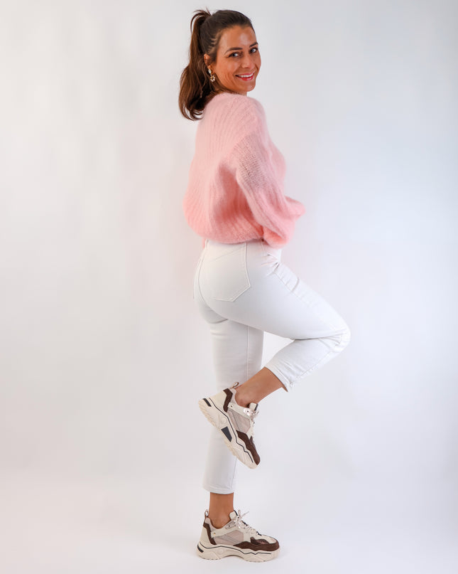 ★ Premium Kidmohair Pullover mit Ballonärmeln Rosé