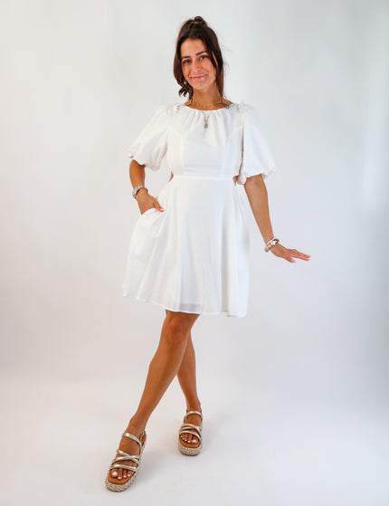 Pretty Little Leinenkleid Offwhite
