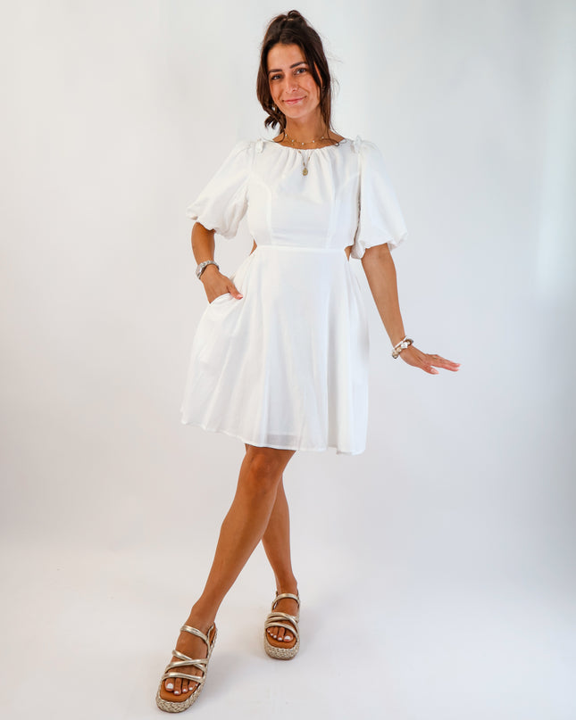 Pretty Little Leinenkleid Offwhite