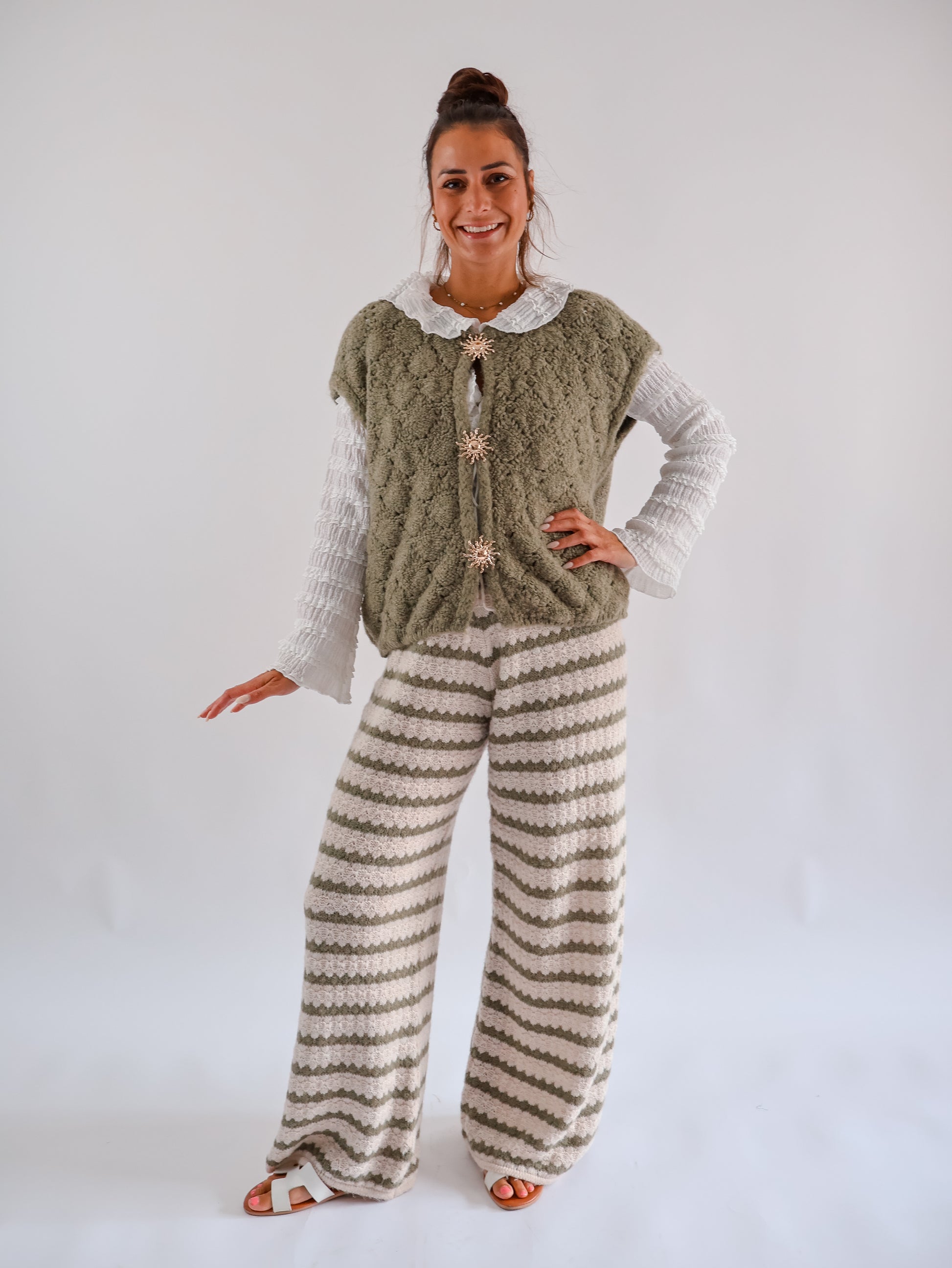 Sol Strickweste Olive