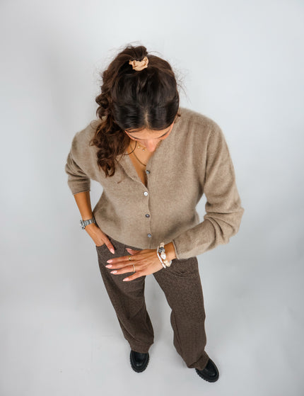 Cashmere Strickjacke Beige