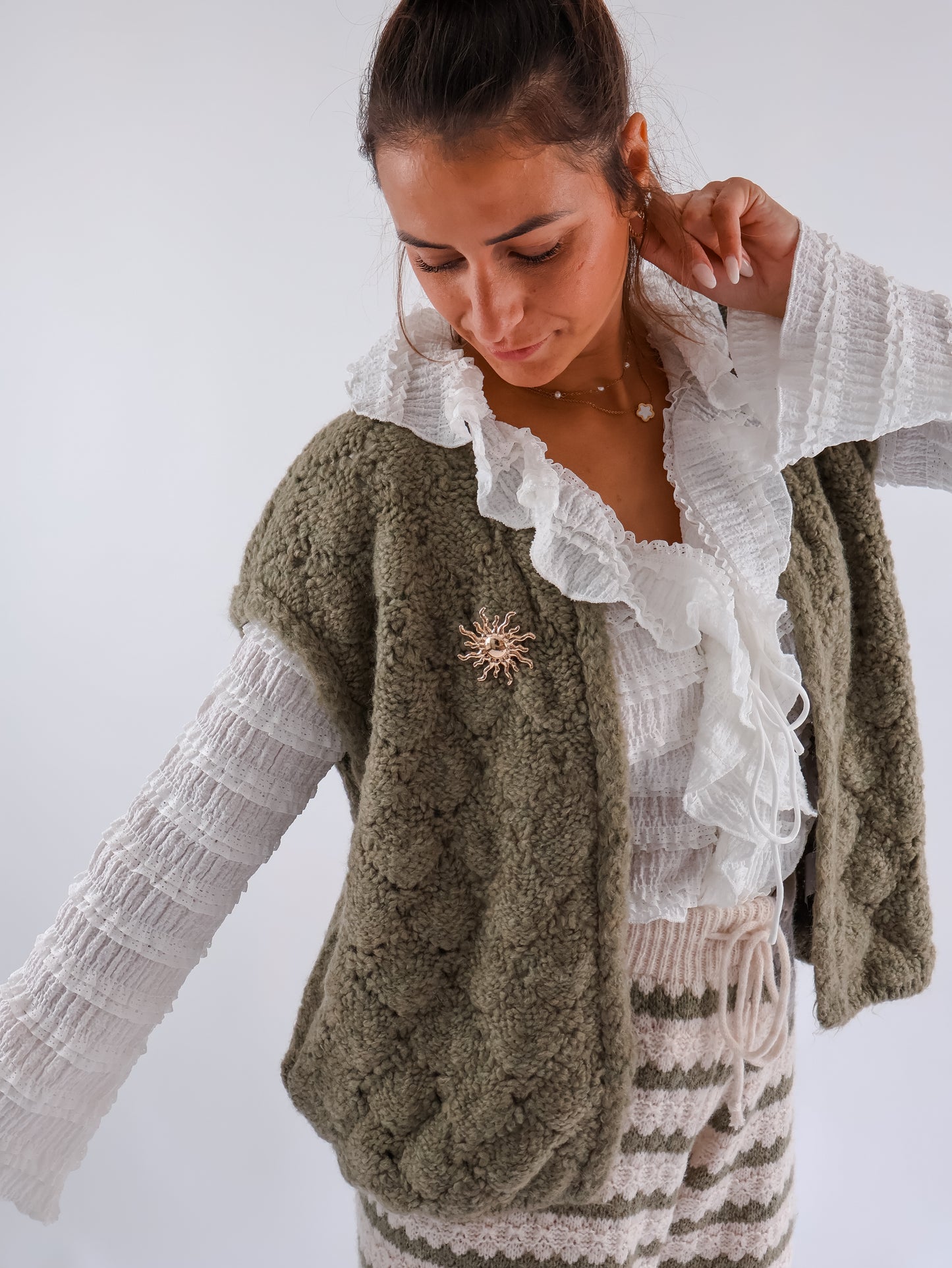 Sol Strickweste Olive