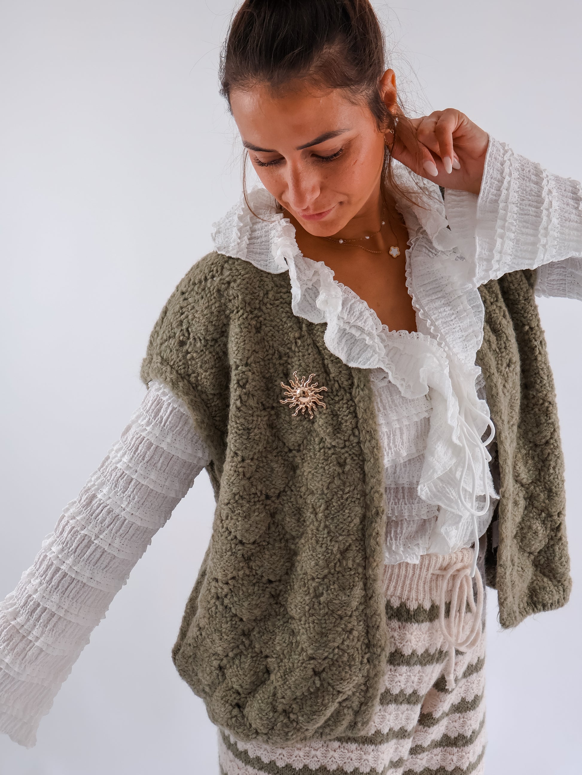 Sol Strickweste Olive