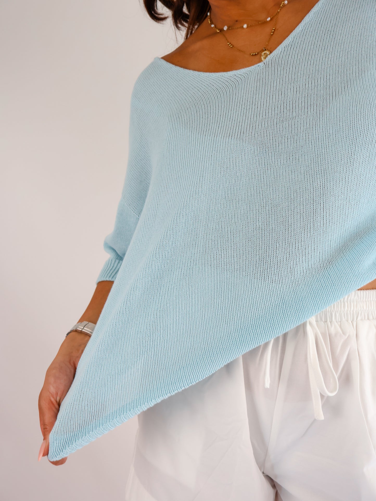 Häckelshirt Hellblau