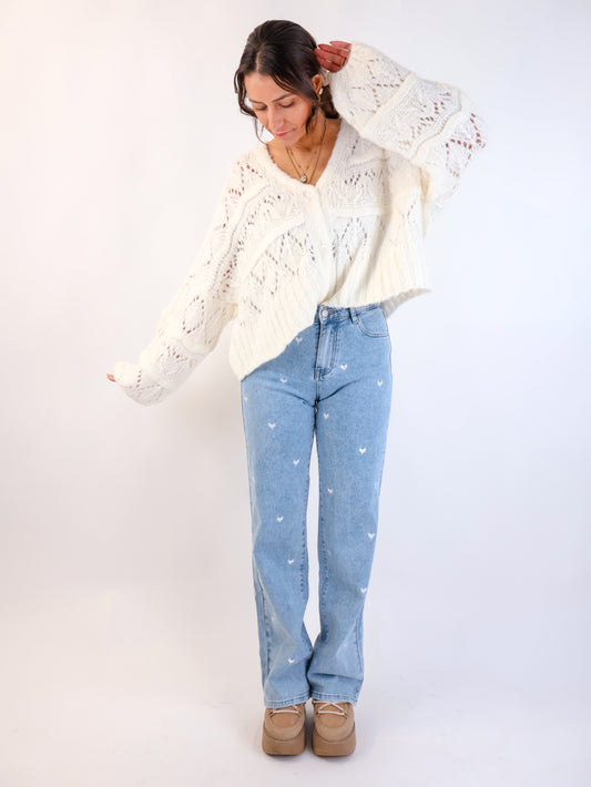 Häckeljäckchen Offwhite