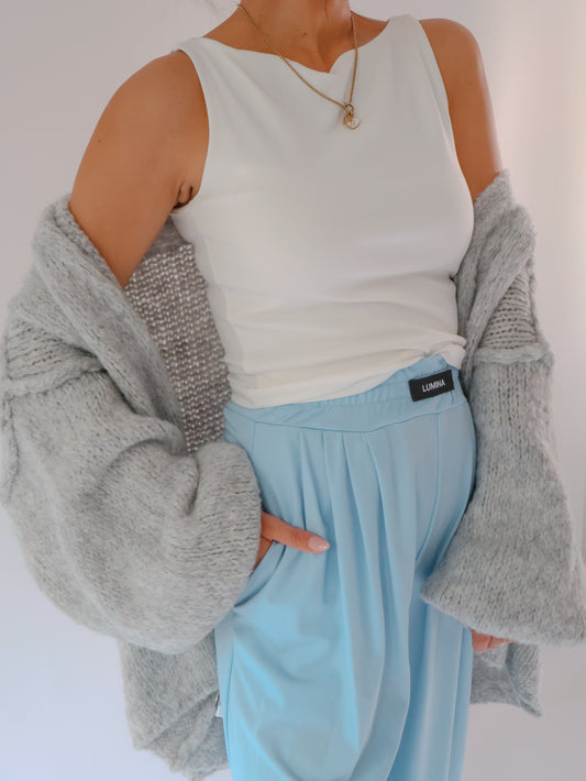 Oversize Flauschi Hellgrau