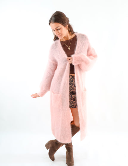 Premium Fineline Strickmantel Rosé