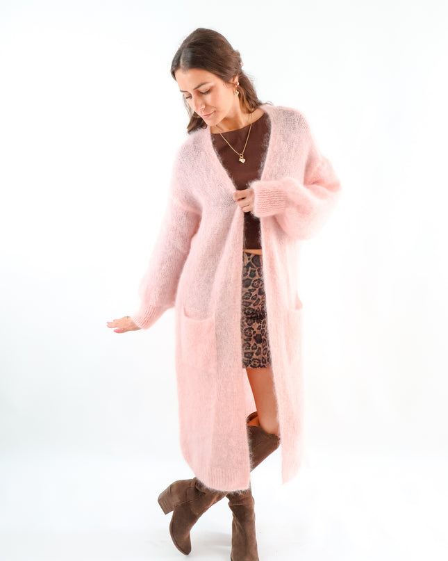 Premium Fineline Strickmantel Rosé