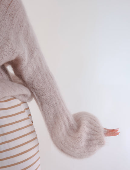 ★ Premium Kidmohair Pullover mit Ballonärmeln Stone