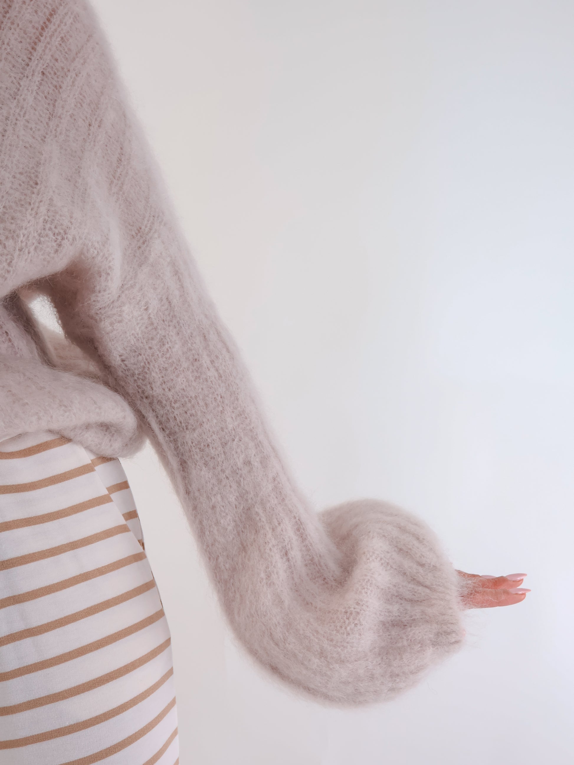 ★ Premium Kidmohair Pullover mit Ballonärmeln Stone