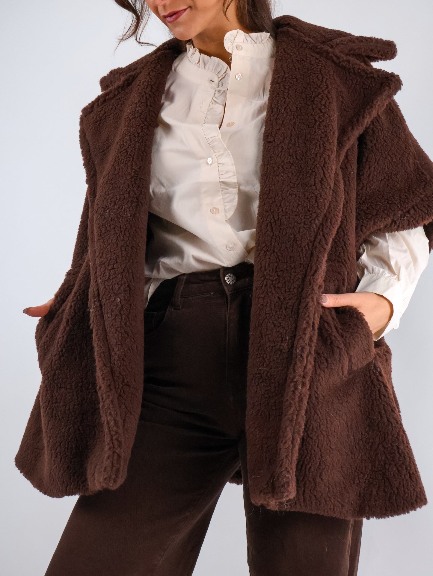 Oversize Kuschelweste Coffee