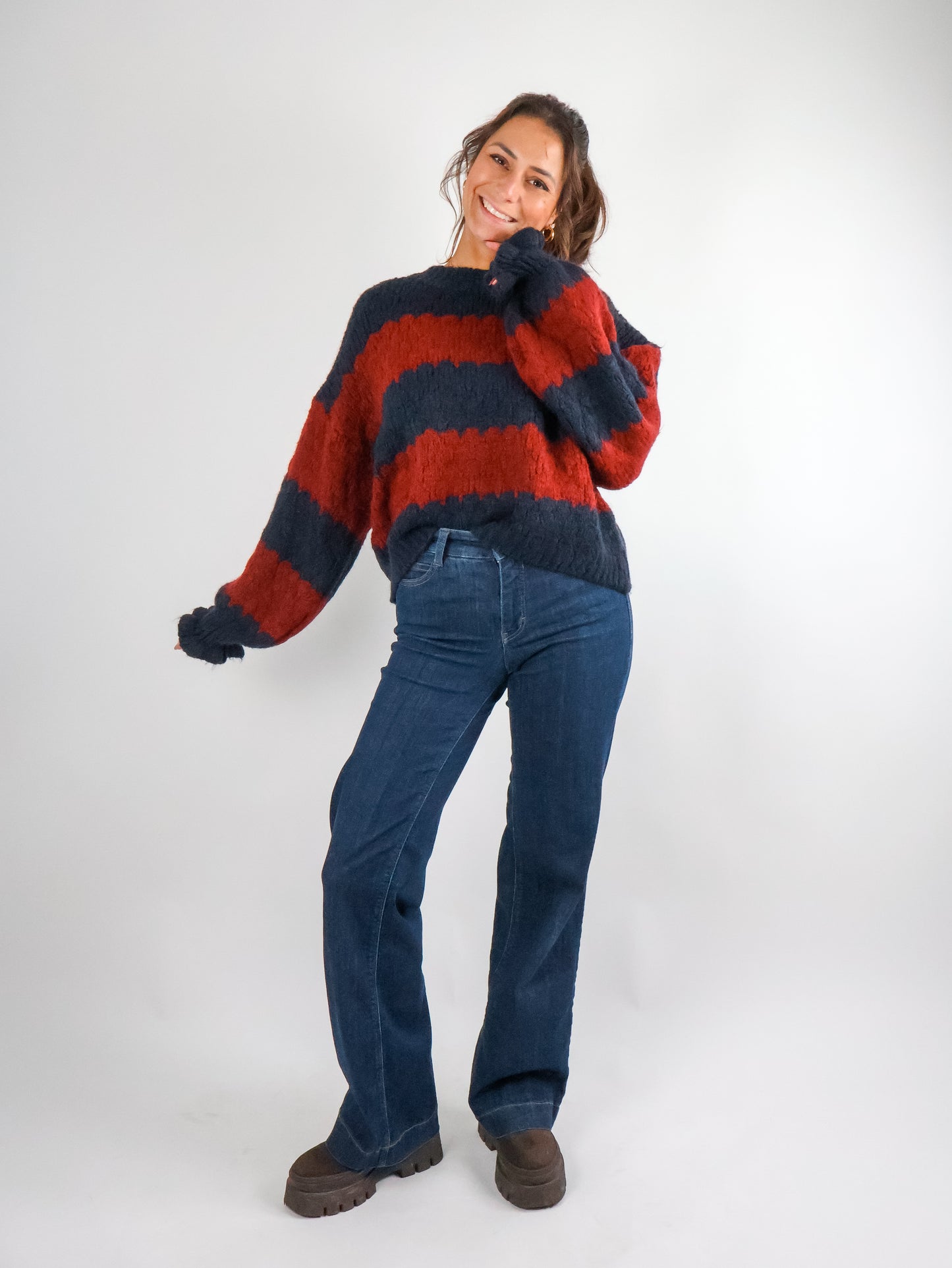 Silvi Pullover Bordeaux-Blau