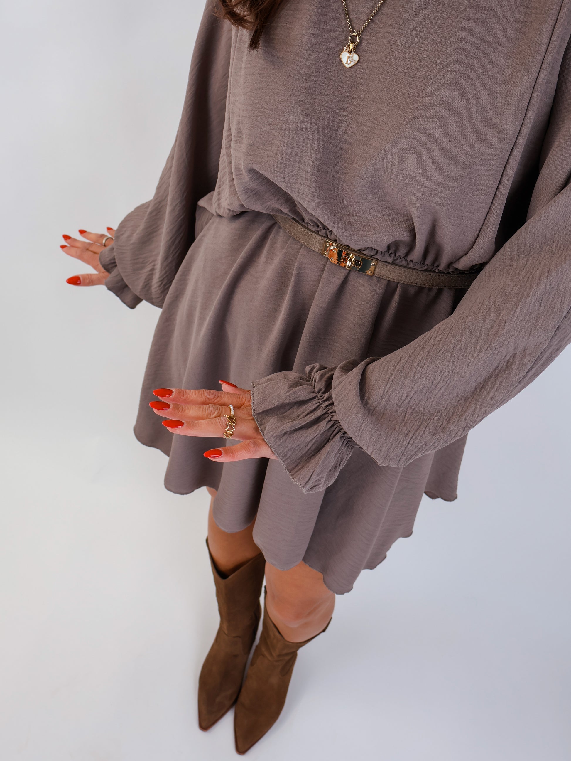Kira Rüschenkleid Marron