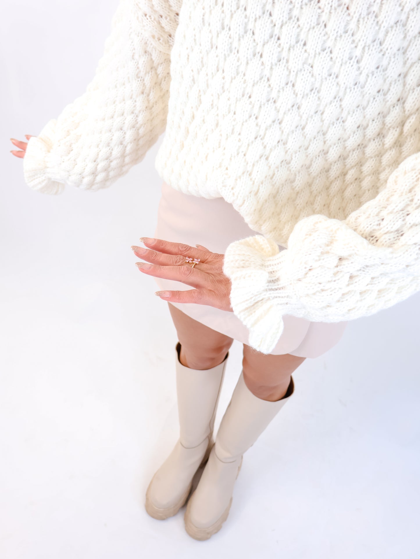 Cute Knit Sweater Creme