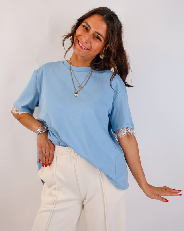 Spitzen T-Shirt Sky