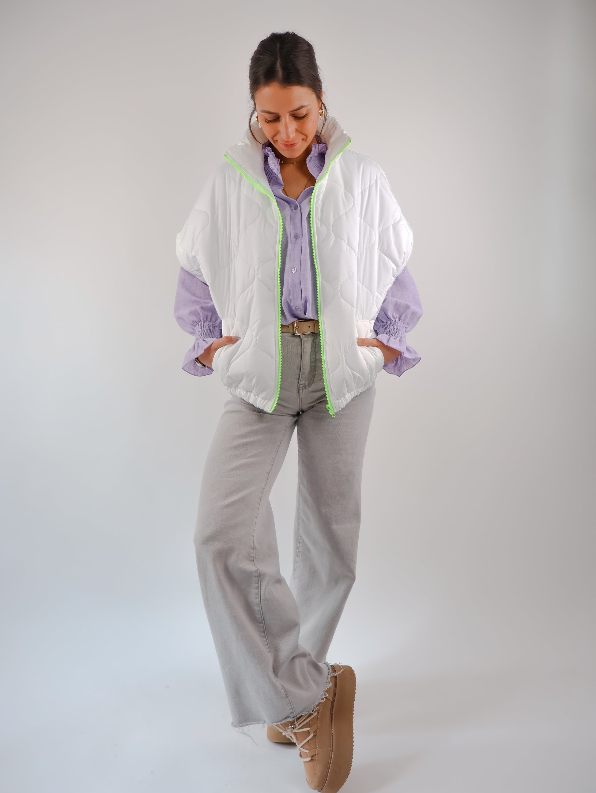Oversize Weste Weiß