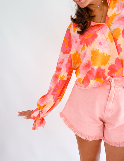 Ausgestellte Jeansshorts Rosa