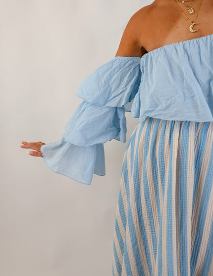 Flared Offshoulder Top Sky