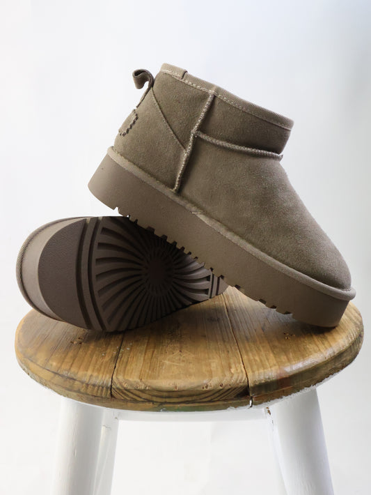 Bobi Boot Taupe Mini - Echtes Leder
