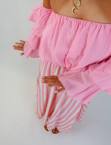 Flared Offshoulder Top Candy