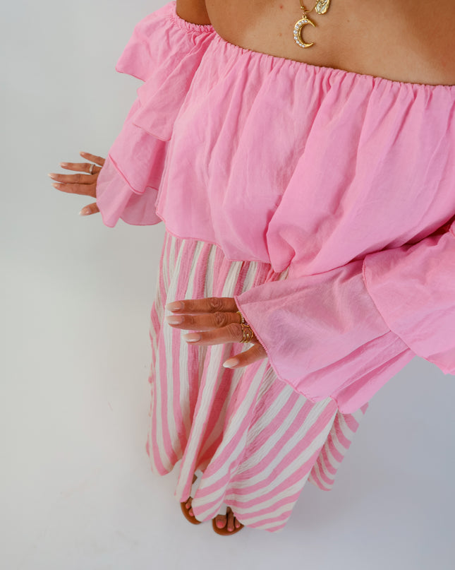 Flared Offshoulder Top Candy