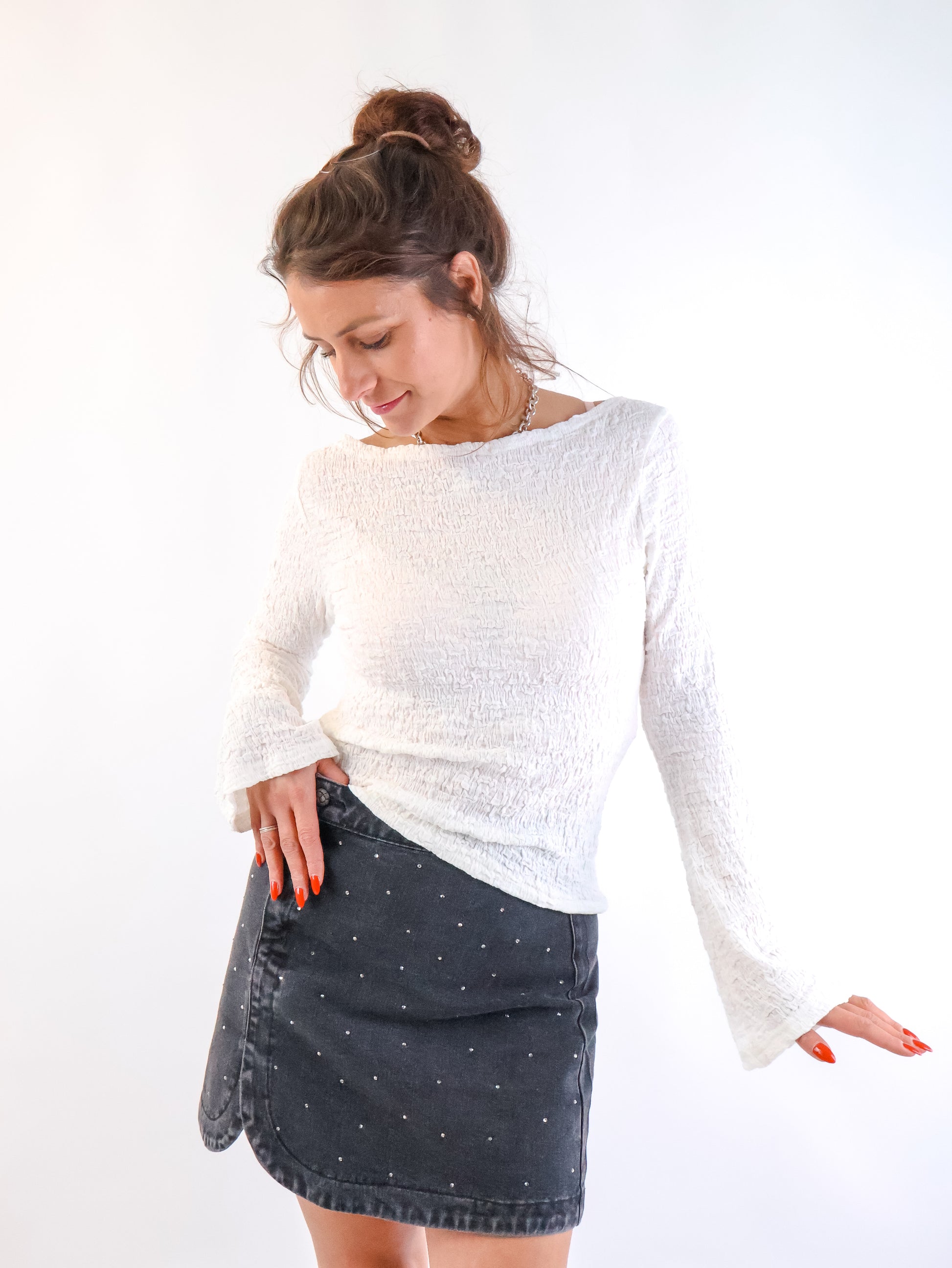 Crepé Oberteil Offwhite