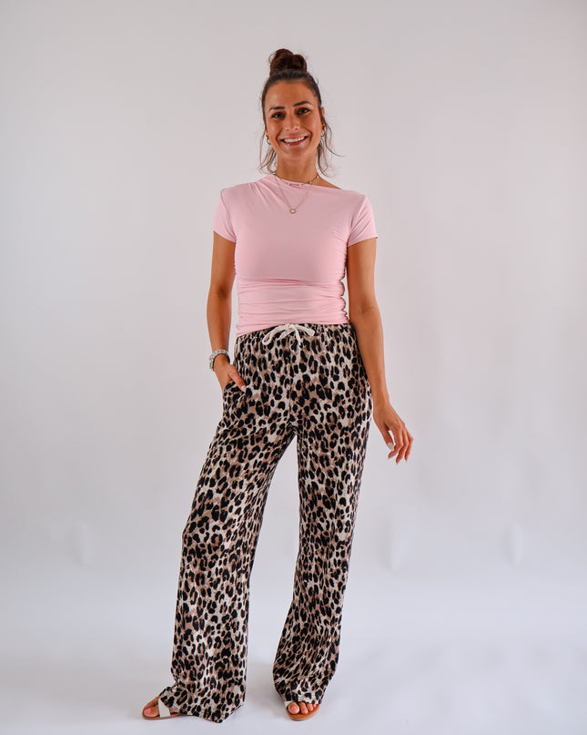Basic Shirt mit asymmetrischem Ausschnitt Rosa