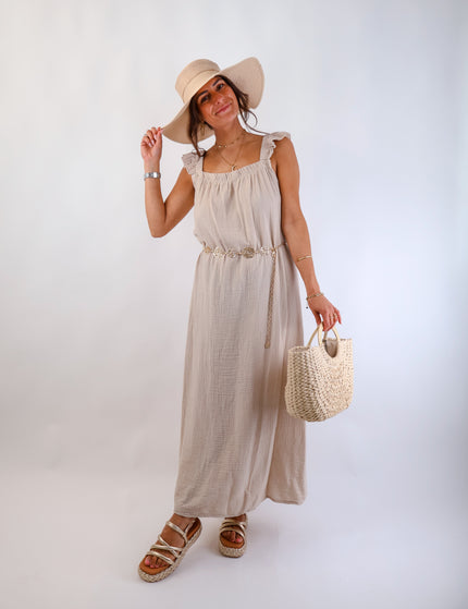 Estrella Musselin Kleid Beige