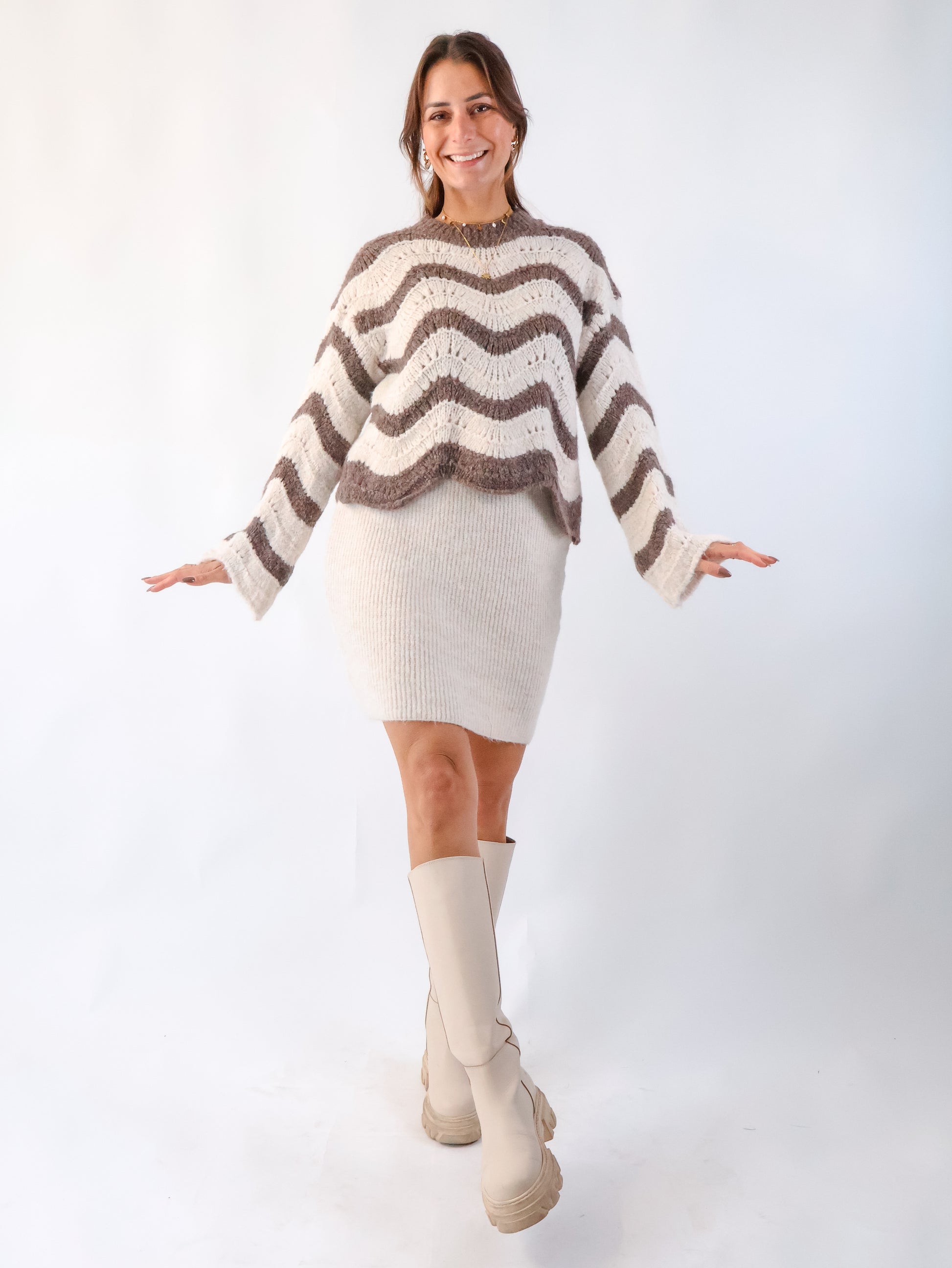 Wave Pullover Marron