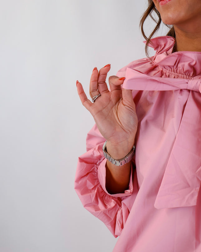 Bow Bluse Rosa
