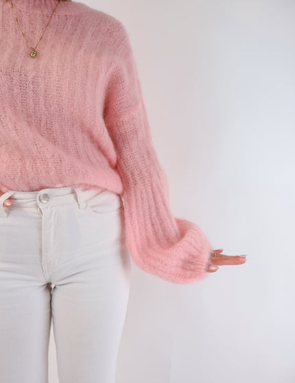 ★ Premium Kidmohair Pullover mit Ballonärmeln Rosé